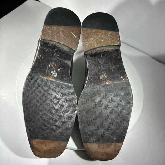 Cole Haan Eaton Mens Size 12 M Dress Shoes Leather Oxford Black Apron Square Toe - Picture 7 of 11